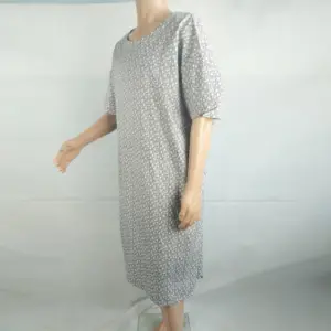 Vestido clássico de manga curta para pacientes, roupa hospitalar 2024