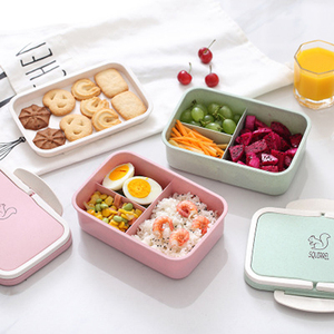 Eco-friendly Three Compartments100% Food Grade Material Wheat Straw <strong>Tiffin</strong> <strong>Lunch</strong> <strong>Box</strong> - Product Image 6