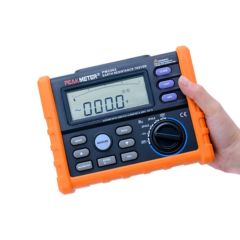 MS2302 With Analogue Bar Display to 4K Ohm Digital Earth Resistance Meter Tester