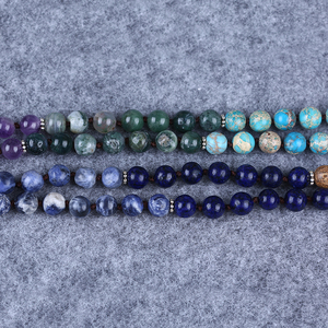 Collar de cuentas de piedra de 108 cuentas, collar de oración budista tibetano Mala - Product Image 6