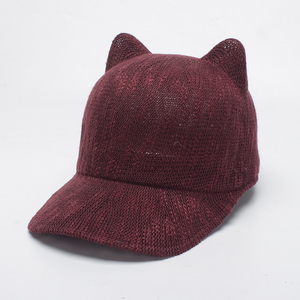 Gorras deportivas <span class=keywords><strong>de</strong></span> béisbol con orejas <span class=keywords><strong>de</strong></span> gato <span class=keywords><strong>de</strong></span> Color sólido para mujer - Product Image 4