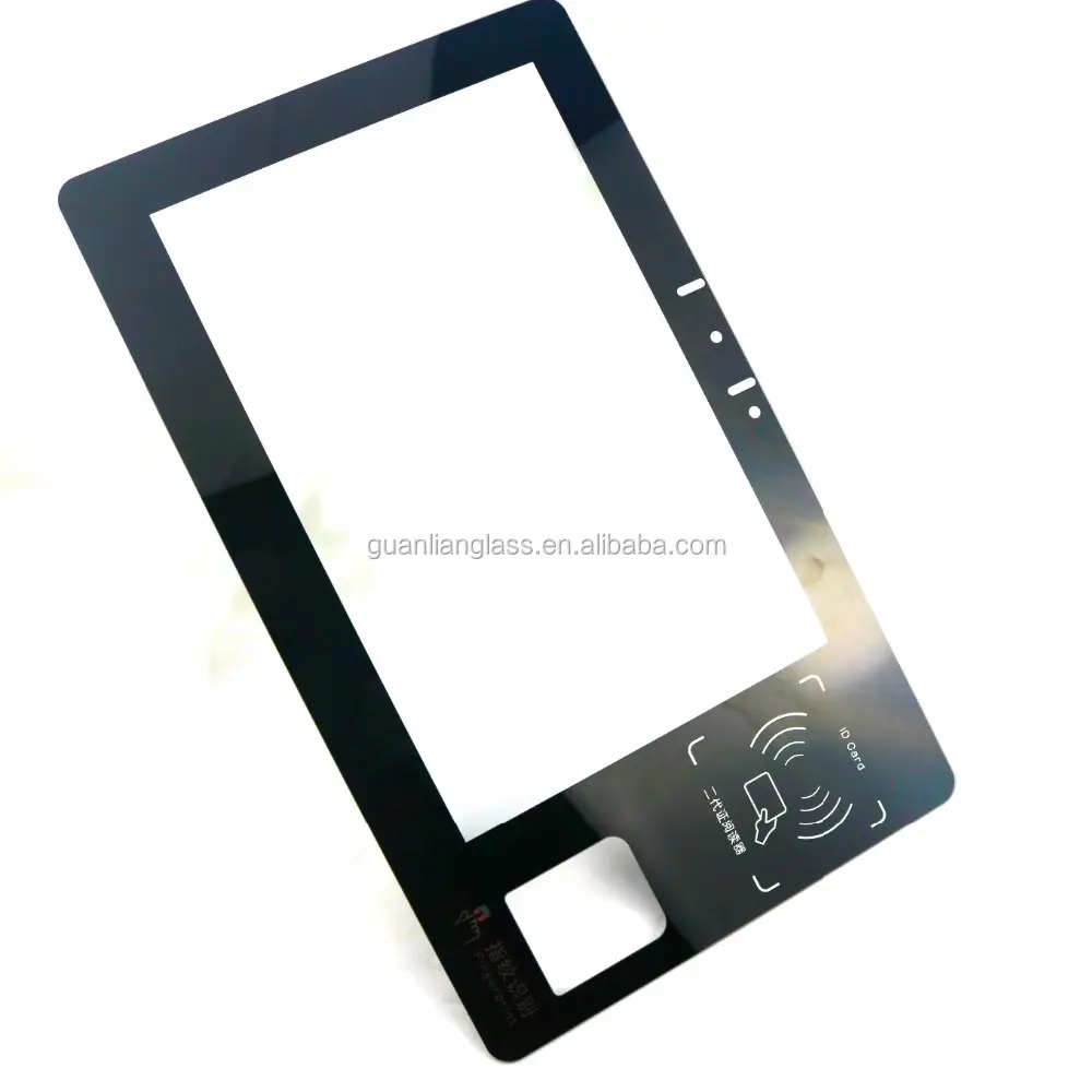 OEM Black Print Clear Flat Swiping Card Machine Corning Gorilla Glass Cover Tempered Glass