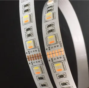 DC12V/24V FPCB 60leds/m SMD5050 W WW RGB CCT بقيادة قطاع ضوء 5 ألوان في 1 LED RGB + أبيض دافئ أبيض الشريط