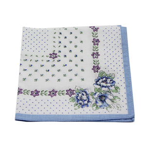 多色定制美丽图案女士皮尔·卡丹棉农品牌手帕 - Product Image 2