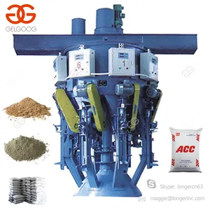 Impeller Type Dry Sand Pouch Filling Packer White Powder Bag Packaging Filler Plant Automatic Rotary Cement Packing Machine