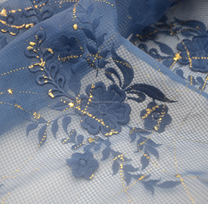 <span class=keywords><strong>Tissu</strong></span> organza décoratif floral, étoffe en dentelle pour robe de bal de promo, nouvelle collection européenne - Product Image 2