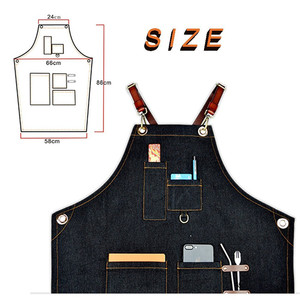 Tablier de travail en jean avec sangles en cuir réglables, outil utilitaire pour salon de coiffure, cadeau d'entreprise, nouveauté, vente chaude - Product Image 4
