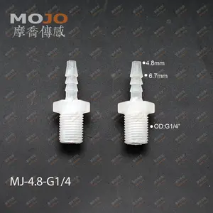 MJ-4.8-G1/4 Barb 3/16 "tuur ID 4.8mm draad G1/4" Straight Intubatie type plastic pijp connector