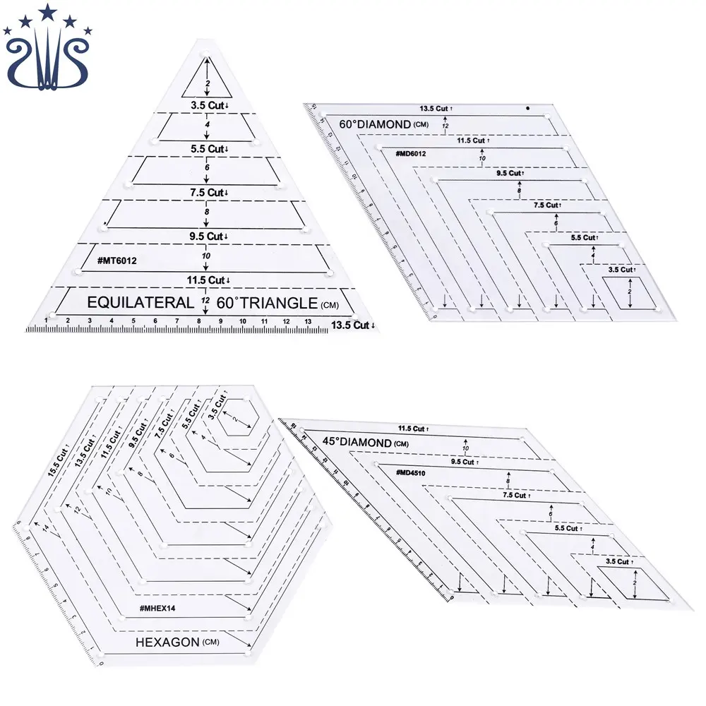 CZ-35 High Grade Acrylic Material Transparent Tailor Ruler Set