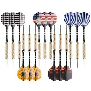 GOOSO Professional Steel Tip Darts Set | 24g/22g/20g/18g Brass Barrel with  12pcs Dart Flights + Dart Sharpener + Magnetic Case + Darts Tool (6 Pack)