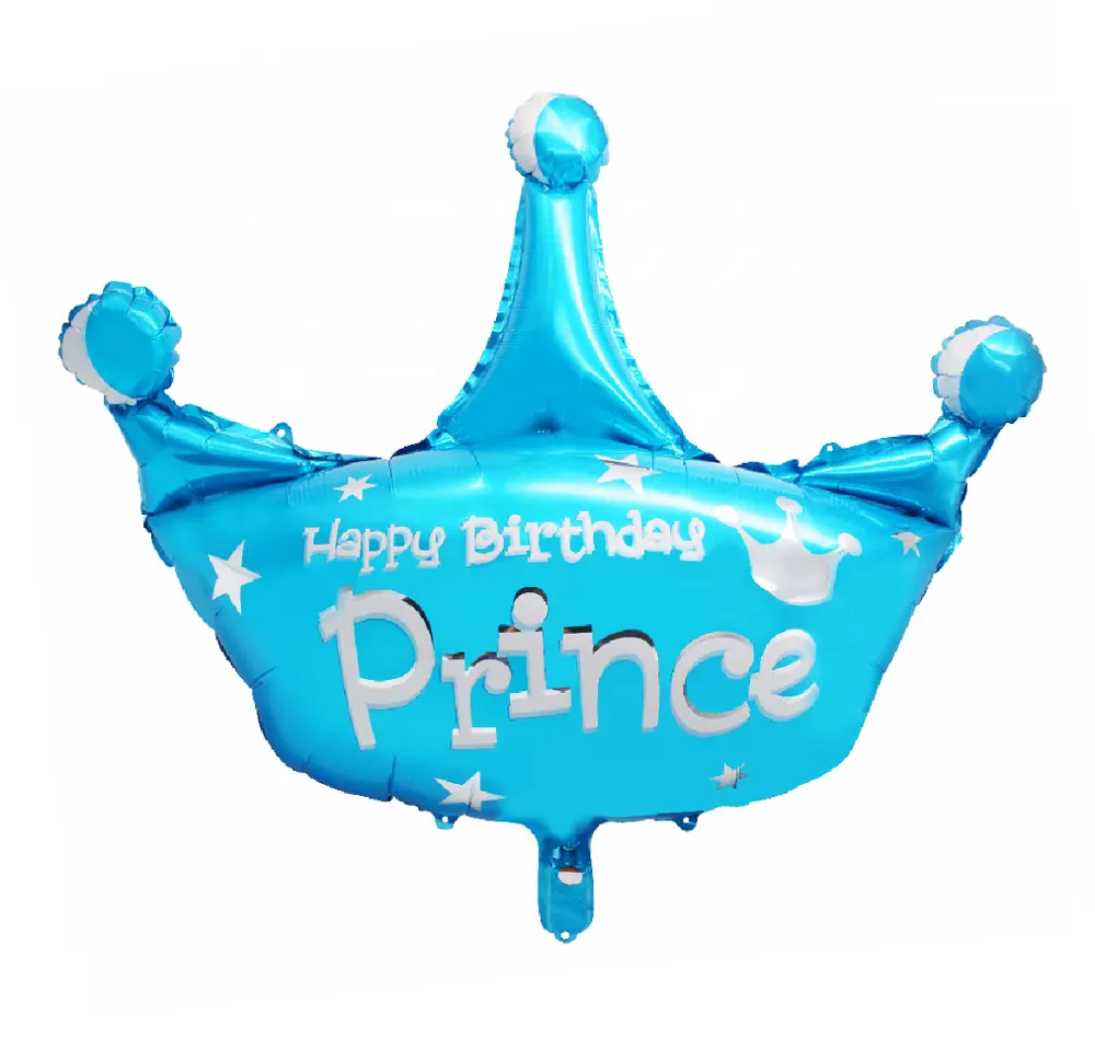 TF Balon Pabrik Raksasa Mahkota Bentuk Bayi Shower Balon Selamat Ulang Tahun Pangeran Mylar Foil Balon Helium Hidrogen untuk Anak Laki-laki Biru