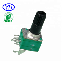 Fournisseur d'or personnalisé film de carbone 6 broches double gang linéaire A5K B5K ohm contrôle du volume 9mm potentiomètre rotatif