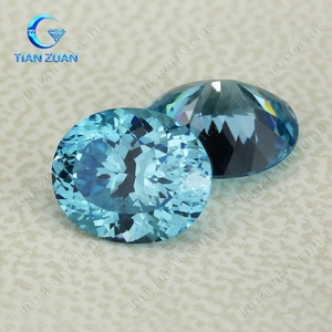 AAAAAA+ Quality Aquamarine Cz Stone Oval Shape Gemstone for DIY Jewelry Design Making - Product Image 5