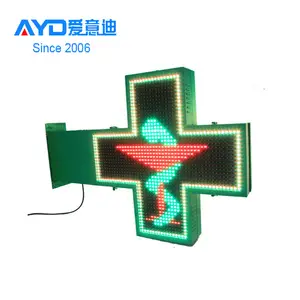 Green/White/Red/Blue/Full Color P16 80X80cm LED Cross Pharmacy Sign Outdoor LED Screen