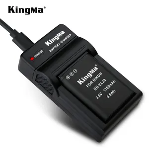 Kingma carregador micro usb e kit de bateria DCK-ENEL23, para nikon EN-EL23