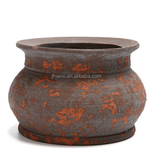 Macetas Retro de cerámica roja para exteriores, para el hogar, jardín, plantas <span class=keywords><strong>suculentas</strong></span> usadas <span class=keywords><strong>con</strong></span> soporte esmaltado de flores/planta verde, venta al por mayor - Product Image 4
