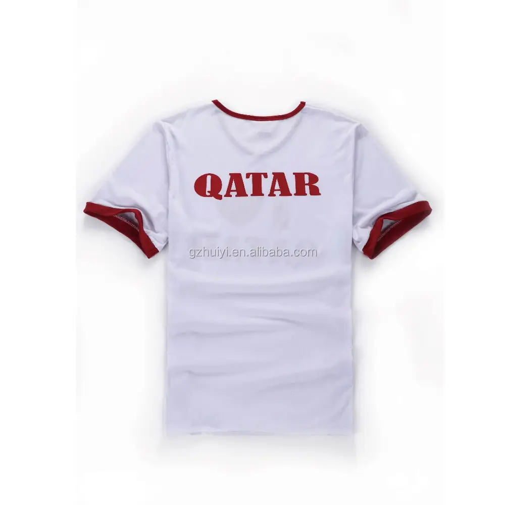 Fonte da fábrica logotipo personalizado algodão Qatar dia camiseta para a nação