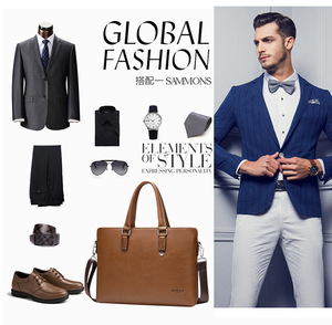 OEM chính hãng da túi xách/cặp/túi máy tính xách tay cho nam giới văn phòng phong cách kinh doanh với logo dập nổi - Product Image 6