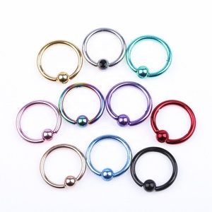 18G 아노다이징 처리된 <span class=keywords><strong>316L</strong></span> 외과용 스틸 캡티브 후프 눈썹 피어싱 젖꼭지 피어싱 - Product Image 5