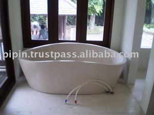 Bañera de spa independiente moderna de Nevada, bañera de mármol blanco interior/exterior con desbordamiento para uso en hoteles y baños - Product Image 1