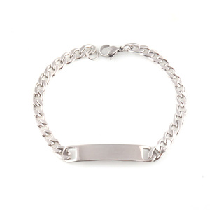 Bracciale di nuovo Design con nome personalizzato piatto in acciaio inossidabile stile classico con perla lucida numero di gioielli