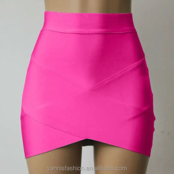 Hot Ladies Sexy High Stretchy Pencil Skirts Elastic Arched Micro Mini Designer Cotton Fabric Office Skirt E001