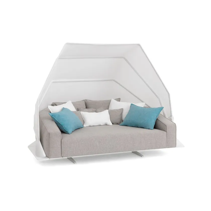 Mobili da giardino esterno a bordo piscina rattan di vimini chaise divano doppio sole lettino con ombra daybed con baldacchino