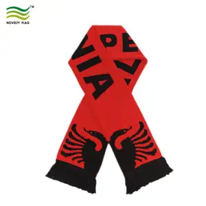 Custom Scarf Gift 100% Acrylic Knitted Jacquard Fan Scarf National Flag Bandana For Football Soccer Team