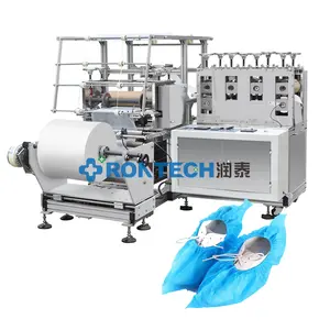 Fully automatic shoe cover making machine with auto-packing high speed non woven shoe covers connect with packaging machine