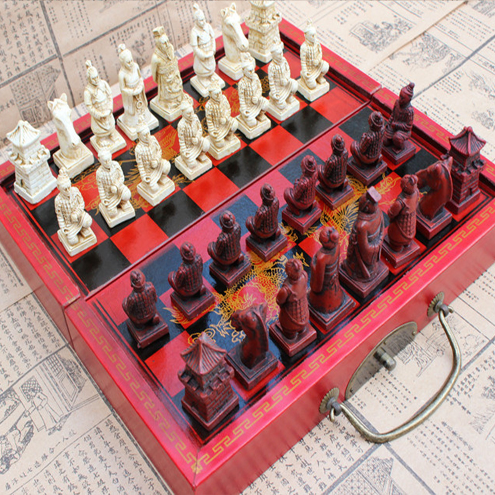 29x16x 9.5cmビンテージ木制折りたたみチェス盤アンティーク