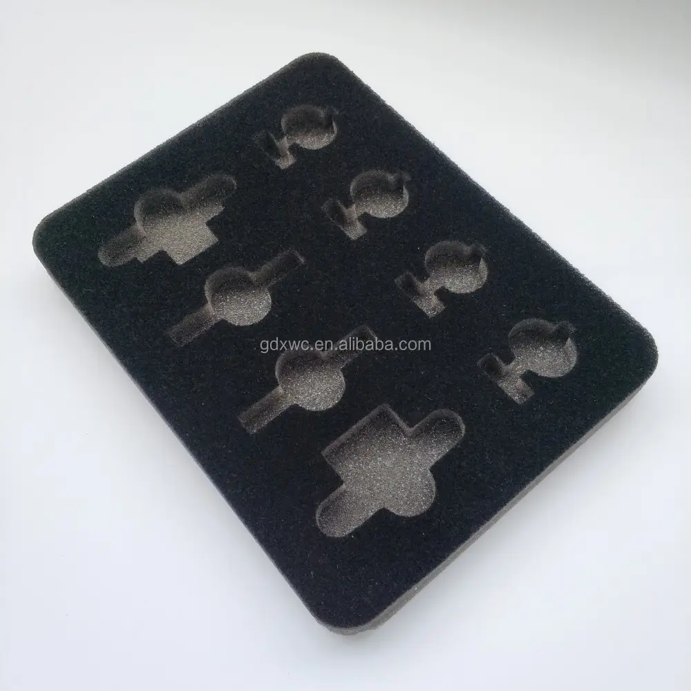 Sponge Foam Insert Custom Foam Insert With Black Flocking Sponge Foam Packing For Metal Tools Padding