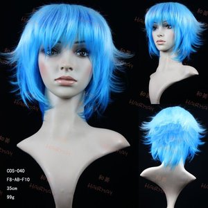 Dark blue anime cosplay del partito <span class=keywords><strong>parrucca</strong></span> di capelli corti per gli uomini - Product Image 1