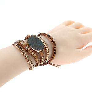 Howlite de trenzado largo de <span class=keywords><strong>pulsera</strong></span> Multi-capa de la banda de muñeca - Product Image 2