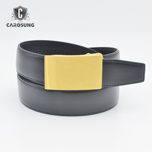 शानदार कस्टम लोगो 35 मिमी गोल्डन स्टेनलेस स्टील स्वचालित खाली बकल रैचट बेल्ट पुरुषों के लिए - Product Image 2