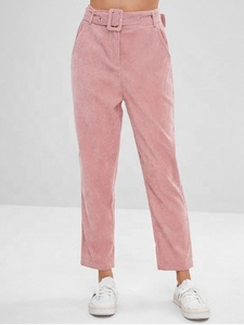 Pantaloni da <span class=keywords><strong>donna</strong></span> Pantaloni da <span class=keywords><strong>donna</strong></span> con cerniera all'ingrosso pantaloni di <span class=keywords><strong>velluto</strong></span> <span class=keywords><strong>a</strong></span> <span class=keywords><strong>coste</strong></span> tinta unita da <span class=keywords><strong>donna</strong></span> - Product Image 5