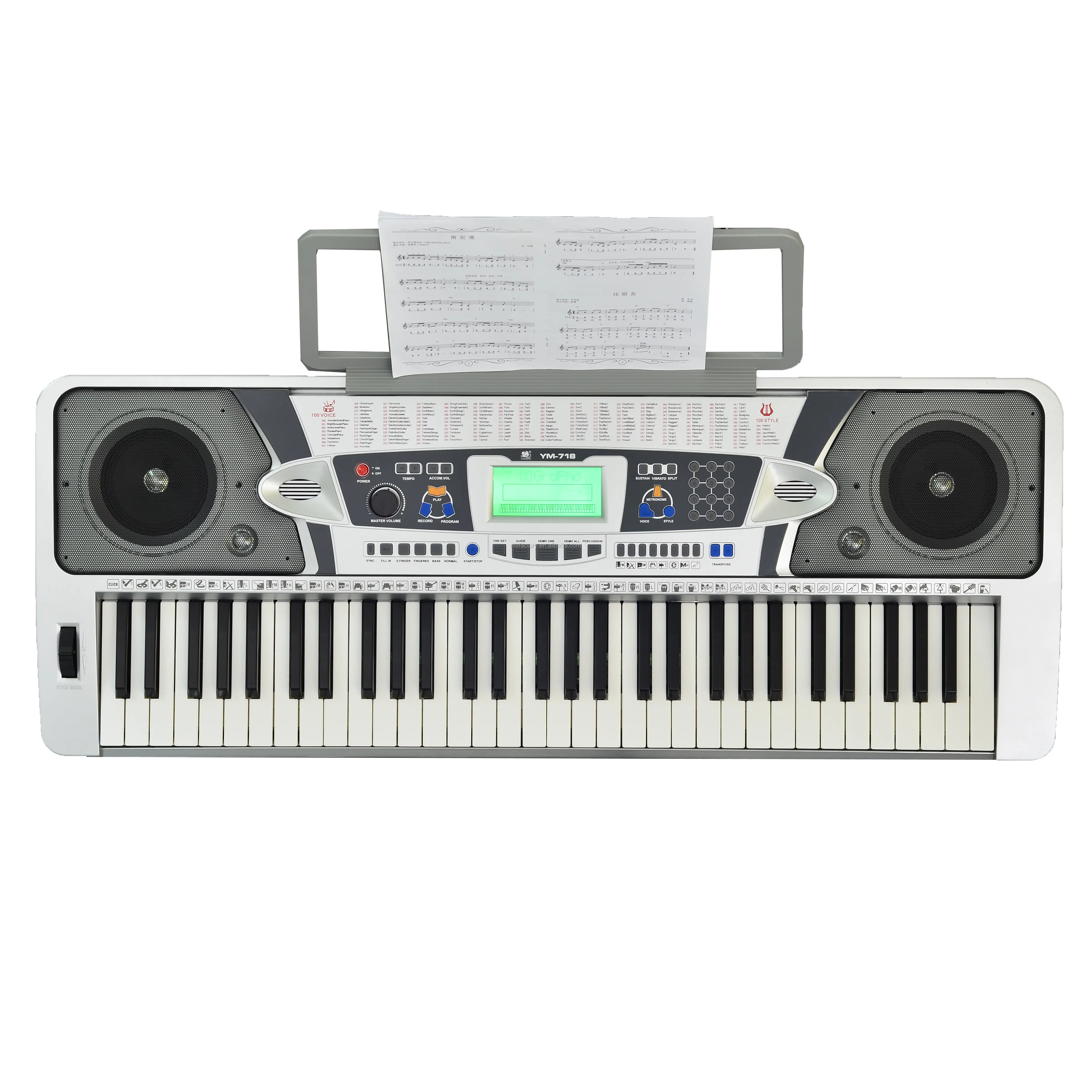 61 Keys Standard Touch Response Keyboard with Pitch Bender Wheel