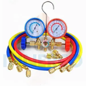 Koeling Manometer Set R410A R22 R404 Met 1/4 "Draad Slang Set Rood/Geel/Blauw (3 stuks)