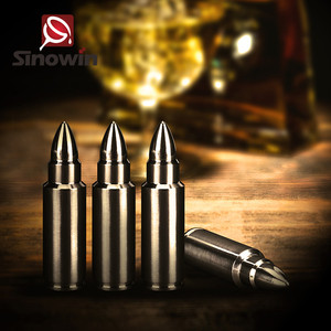 Đá Whisky Đá Viên Có Hương Vị Đá Viên Thiết Kế Mới Nhất Bằng Thép Không Gỉ Hình Viên Đạn Tùy Chỉnh 304 Bằng Thép Không Gỉ & Đá Pha Lê 13G - Product Image 4