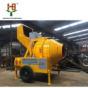 Trộn bê tông với thang máy trong Hongbaoyuan Nhà Sản Xuất cho JZC350 Mixer loại với bánh xe hoạt động bằng cách động cơ diesel