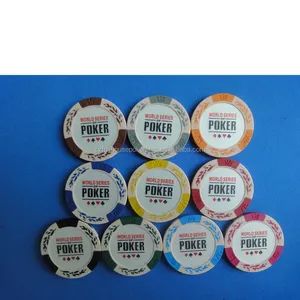 14 gram tanah liat poker chip ada denominasi dengan desain khusus