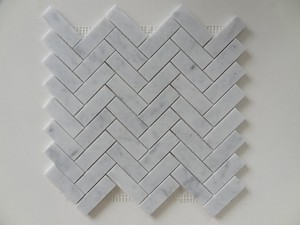 Bianco Carrara Trắng xương cá mô hình Gạch Mosaic 10mm hiện đại sàn gỗ cho Nội Thất Tường cho căn hộ sử dụng đồ họa có sẵn - Product Image 2