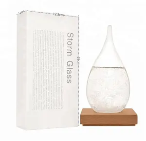 Creative Stylish Desktop Droplet Storm Glass Barometer Crafts Storm Glass Weather Forecast Bottle