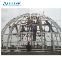 Construction de toit en verre en acier préfabriqué Xuzhou LF, structure en ossature métallique, dôme, maison, église, mosquée, puits de lumière