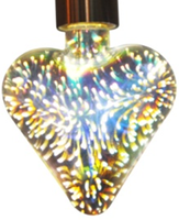 Ampoule décorative 3D en forme de cœur, lumière colorée, style européen