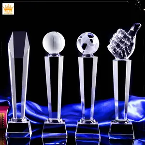 高品质futbol运动trofeos定制升华有机玻璃水晶奖杯