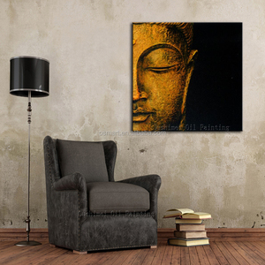 Pinturas al óleo de Buda abstractas modernas hechas a mano, la mejor decoración de pared para el hogar, retrato de lienzo de tamaño personalizado - Product Image 2
