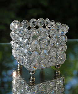 <b>Square</b> Shape Metal Crystal Beaded Tealight <b>Candle</b> Holder for Wedding and Home Decoration Votive <b>Candle</b> Holders - Product Image 1
