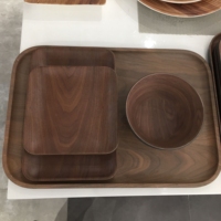 Vente en gros Service de table rond Assiettes et bols en bois mélaminé Style occidental pour mariages et fêtes pour restaurants