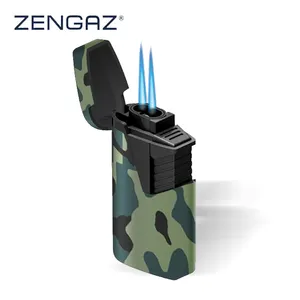 ZENGAZ户外野营ZL-9迷彩双喷射火焰涡轮打火机