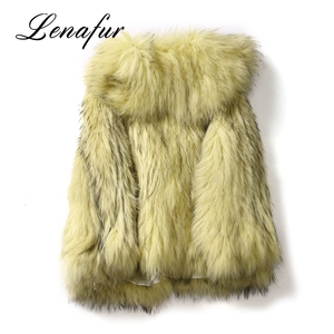 <span class=keywords><strong>Bon</strong></span> <span class=keywords><strong>Prix</strong></span> Tricoté Raton Laveur De Mode Femmes Véritable <span class=keywords><strong>Manteau</strong></span> De <span class=keywords><strong>Fourrure</strong></span> - Product Image 3